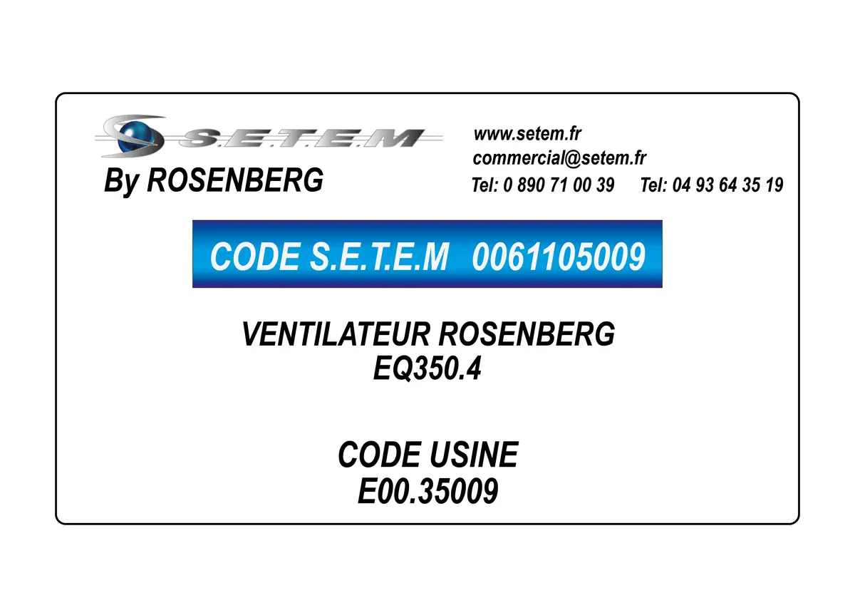 0061105009-VENTILATEUR ROSENBERG EQ350.4 *E00.35009*