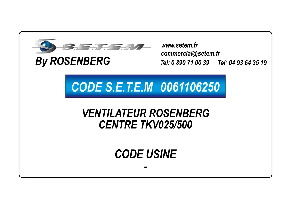 0061106250-VENTILATEUR ROSENBERG CENTRE TKV025/500