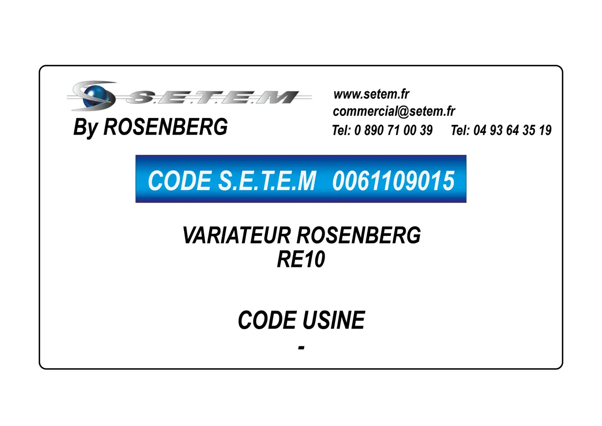0061109015-VARIATEUR RE10 ROSENBERG