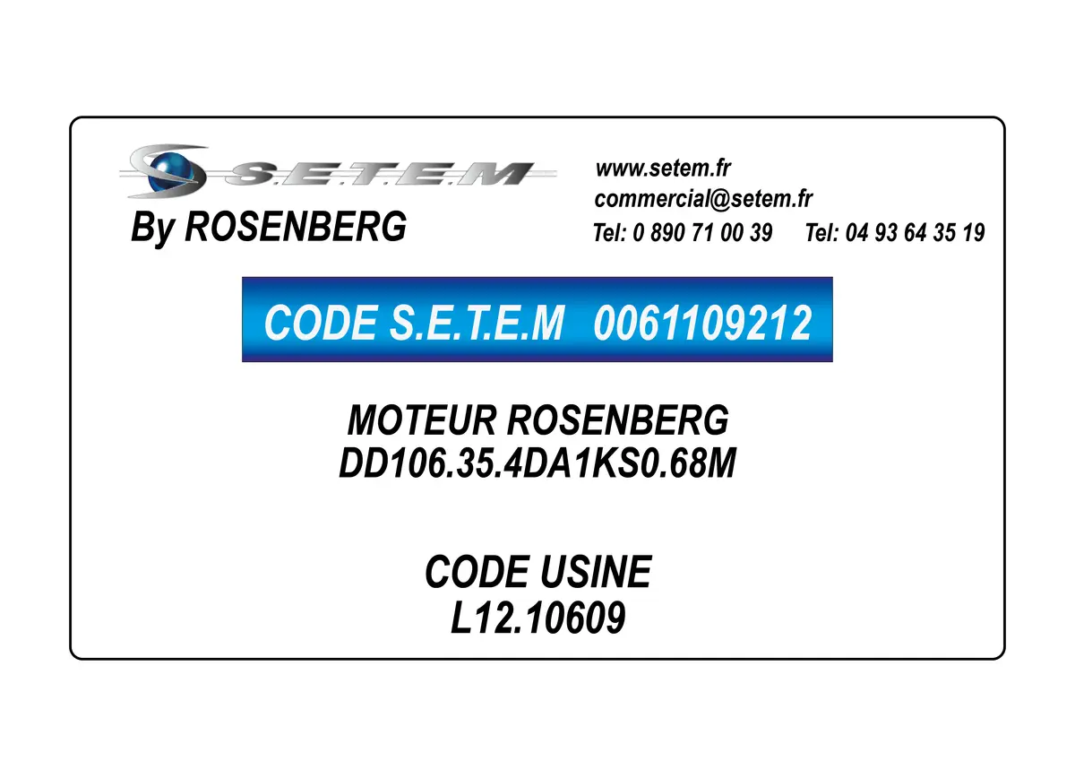 0061109212-MOTEUR ROSENBERG DD106.35.4DA1KS0.68M *L12.10609*