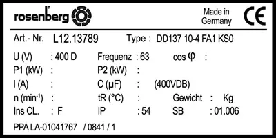 0061109420-VENTILATEUR ROSENBERG DD137.100.4.FA1.KS0 *L12.13789* 2