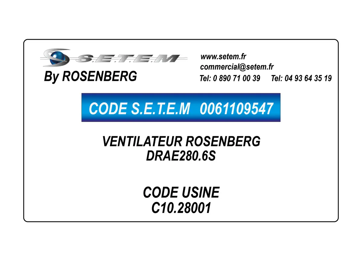 0061109547-VENTILATEUR ROSENBERG DRAE280.6S *C10.28001*
