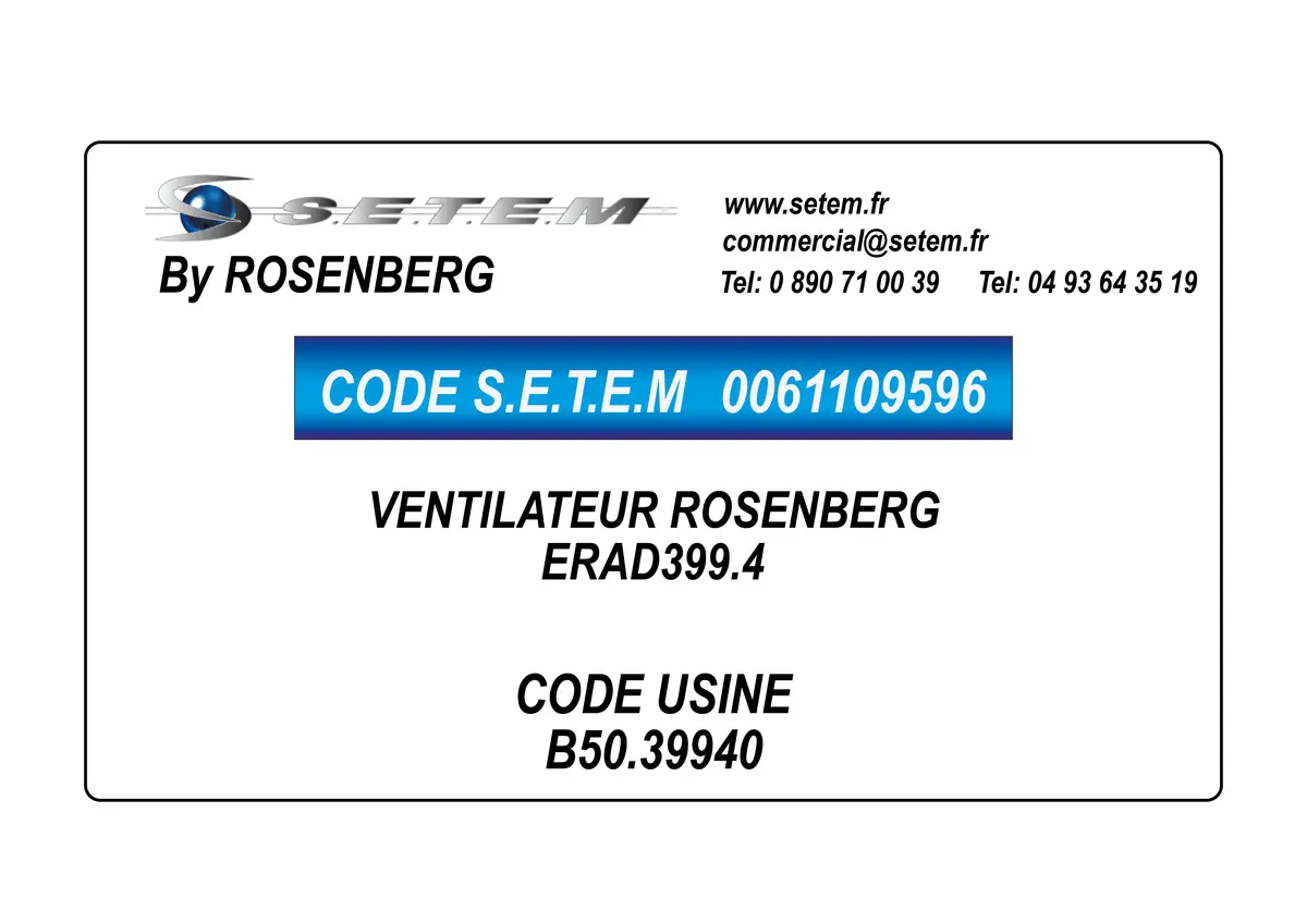 0061109596-VENTILATEUR ROSENBERG ERAD399.4 *B50.39940* 2