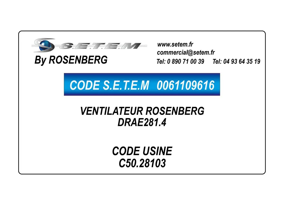 0061109616-VENTILATEUR ROSENBERG DRAE281.4 *C50.28103*