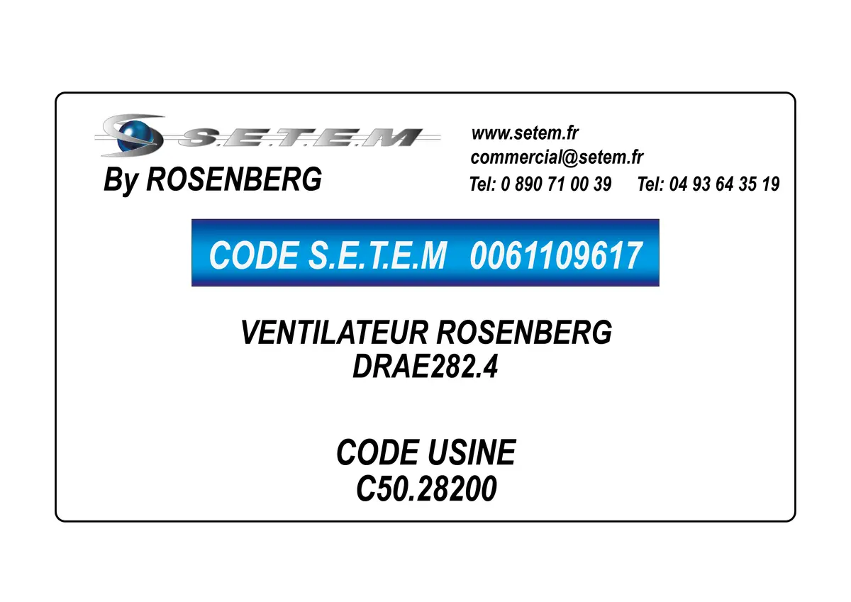 0061109617-VENTILATEUR ROSENBERG DRAE282.4 *C50.28200*