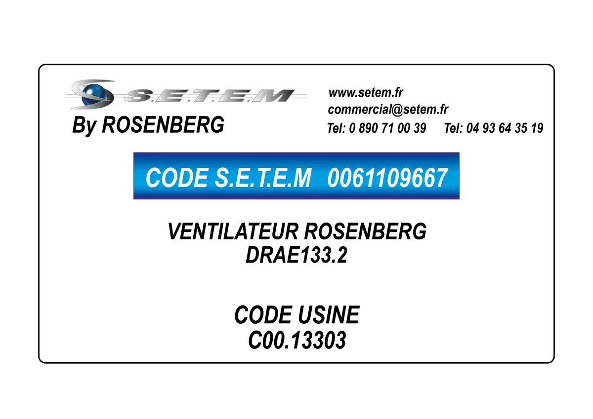0061109667-VENTILATEUR ROSENBERG DRAE133.2 *C00.13303*
