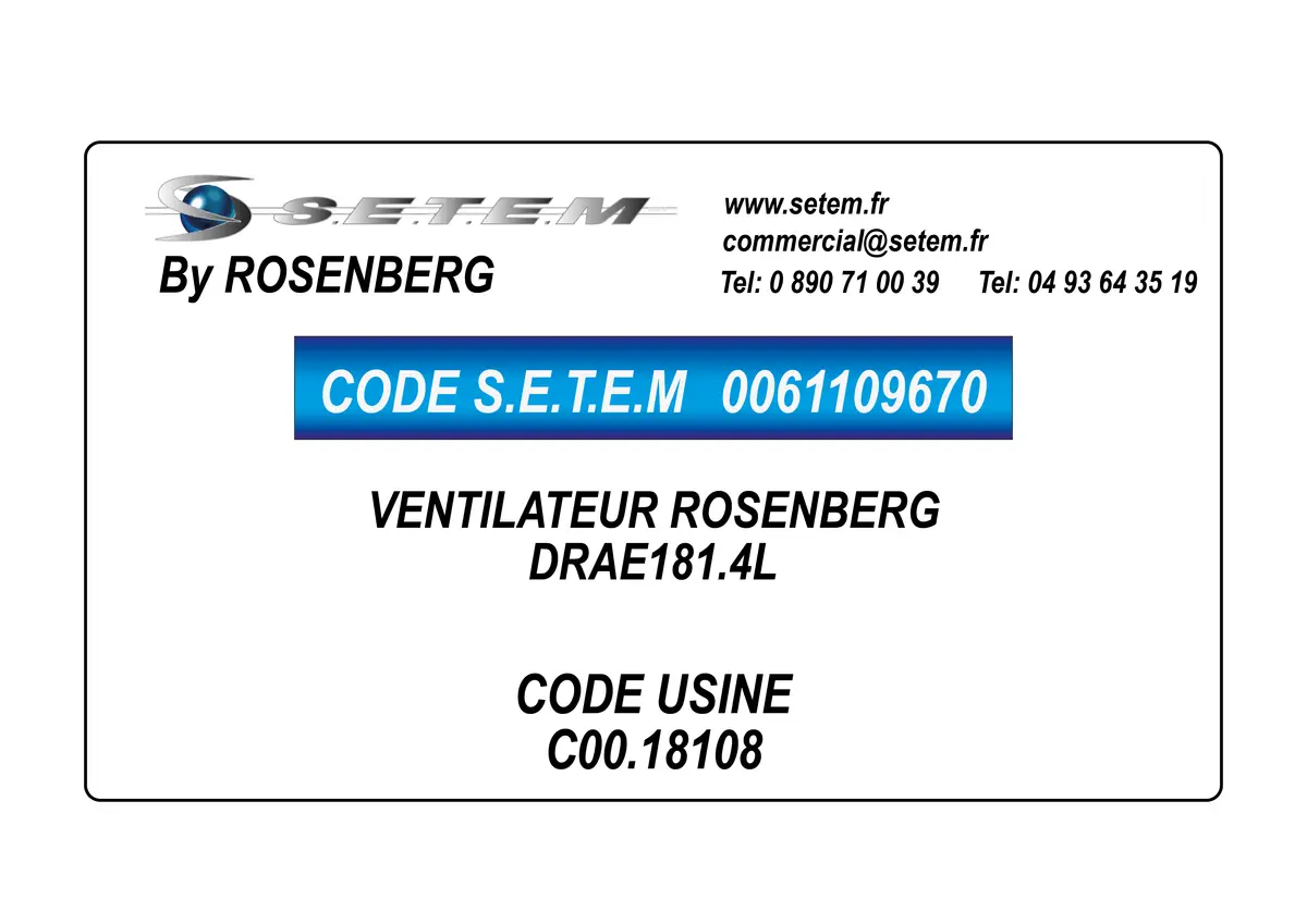0061109670-VENTILATEUR ROSENBERG DRAE181.4L *C00.18108*