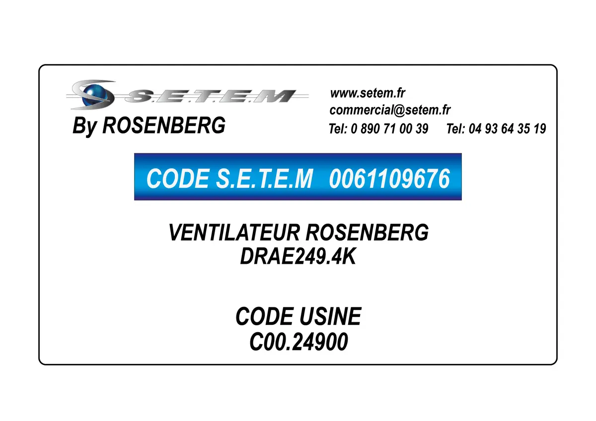 0061109676-VENTILATEUR ROSENBERG DRAE249.4K *C00.24900*