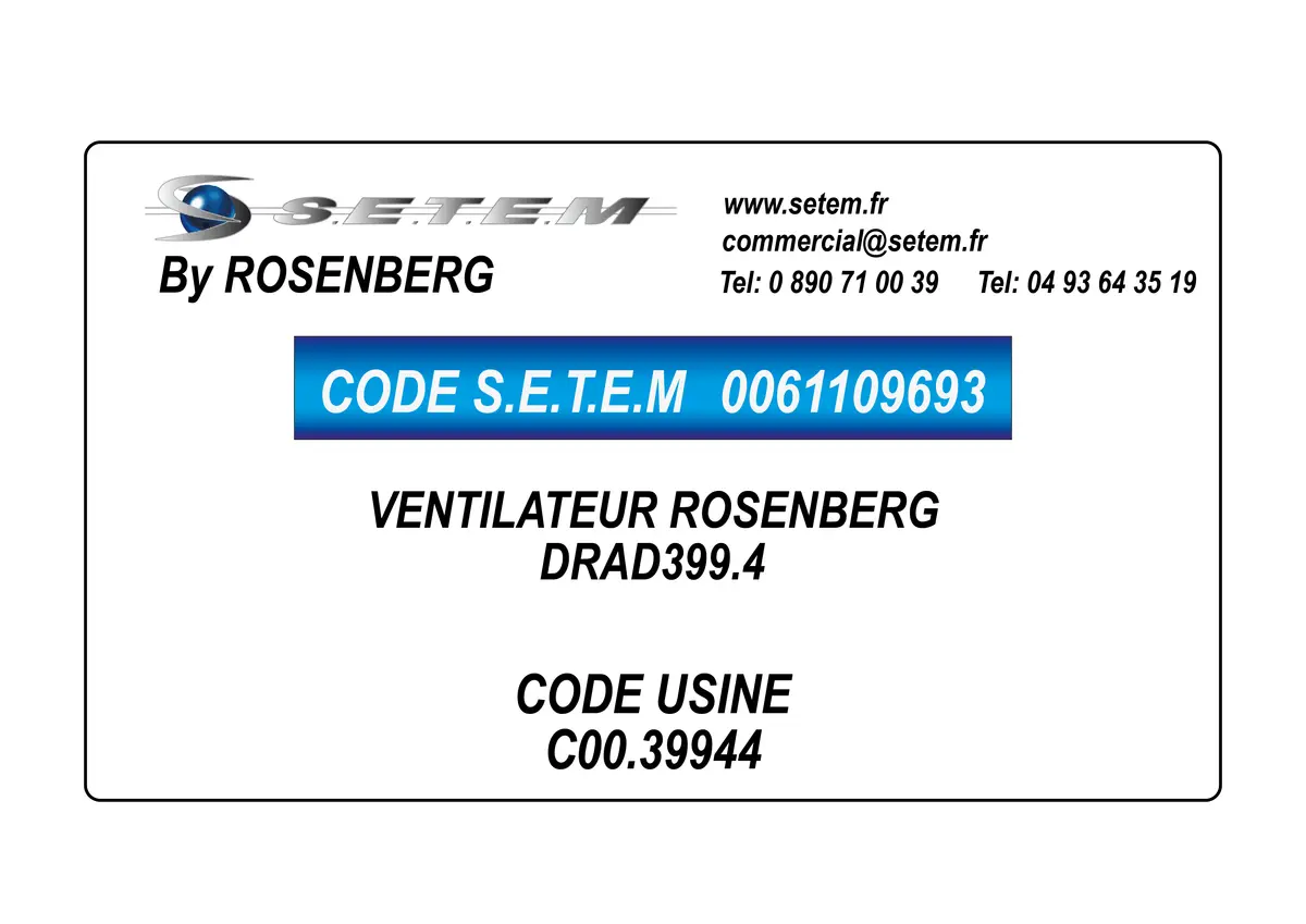 0061109693-VENTILATEUR ROSENBERG DRAD399.4 *C00.39944*