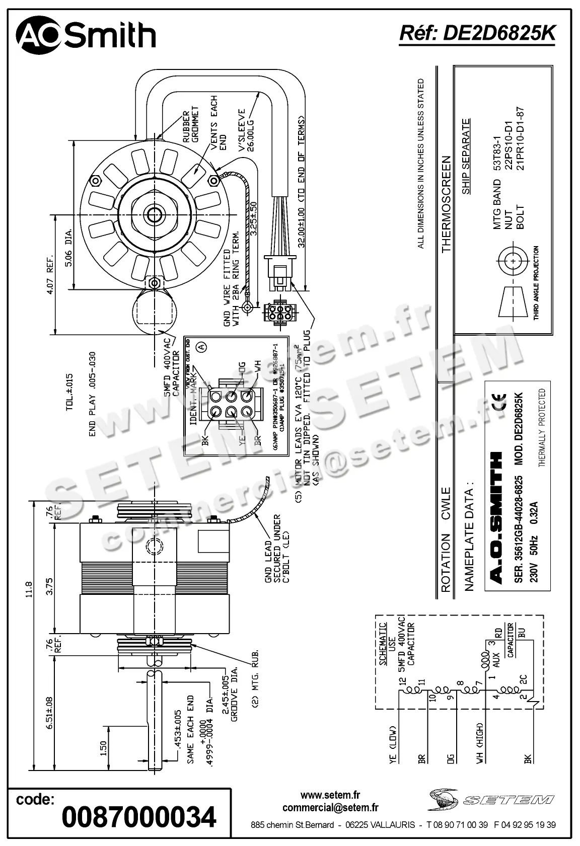 0087000034-MOTEUR AOSMITH DE2D6825K 2