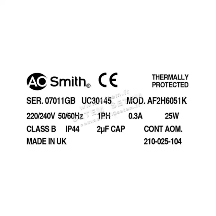 0087000070-MOTEUR AOSMITH AF2H6051K "210.025.104" 4