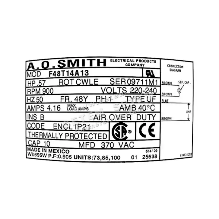 0087000204-MOTEUR AOSMITH F48T14A13 3