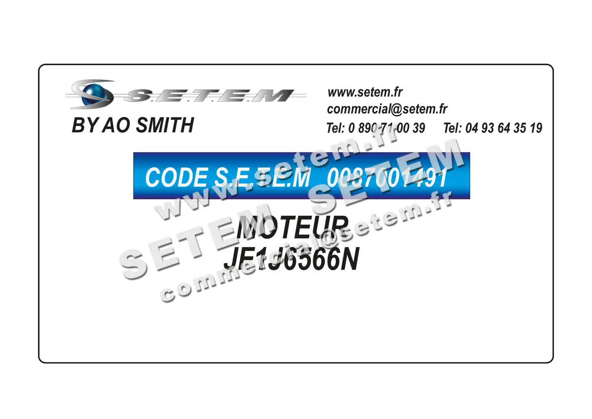 0087001491-MOTEUR AOSMITH JF1J6566N