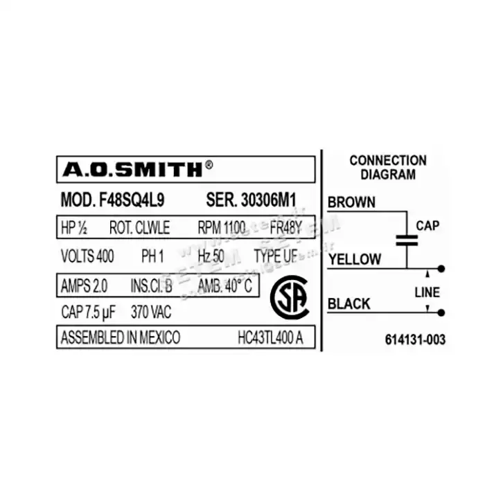 0087002094-MOTEUR AOSMITH F48SQ4L9 "HC43TL400A" 3
