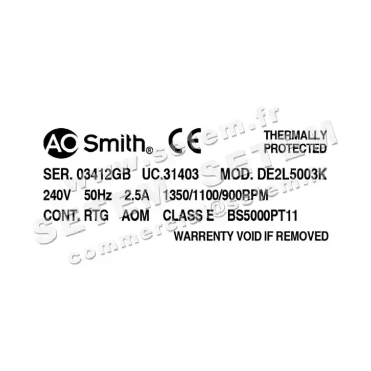 0087005003-MOTEUR AOSMITH DE2L5003K 3