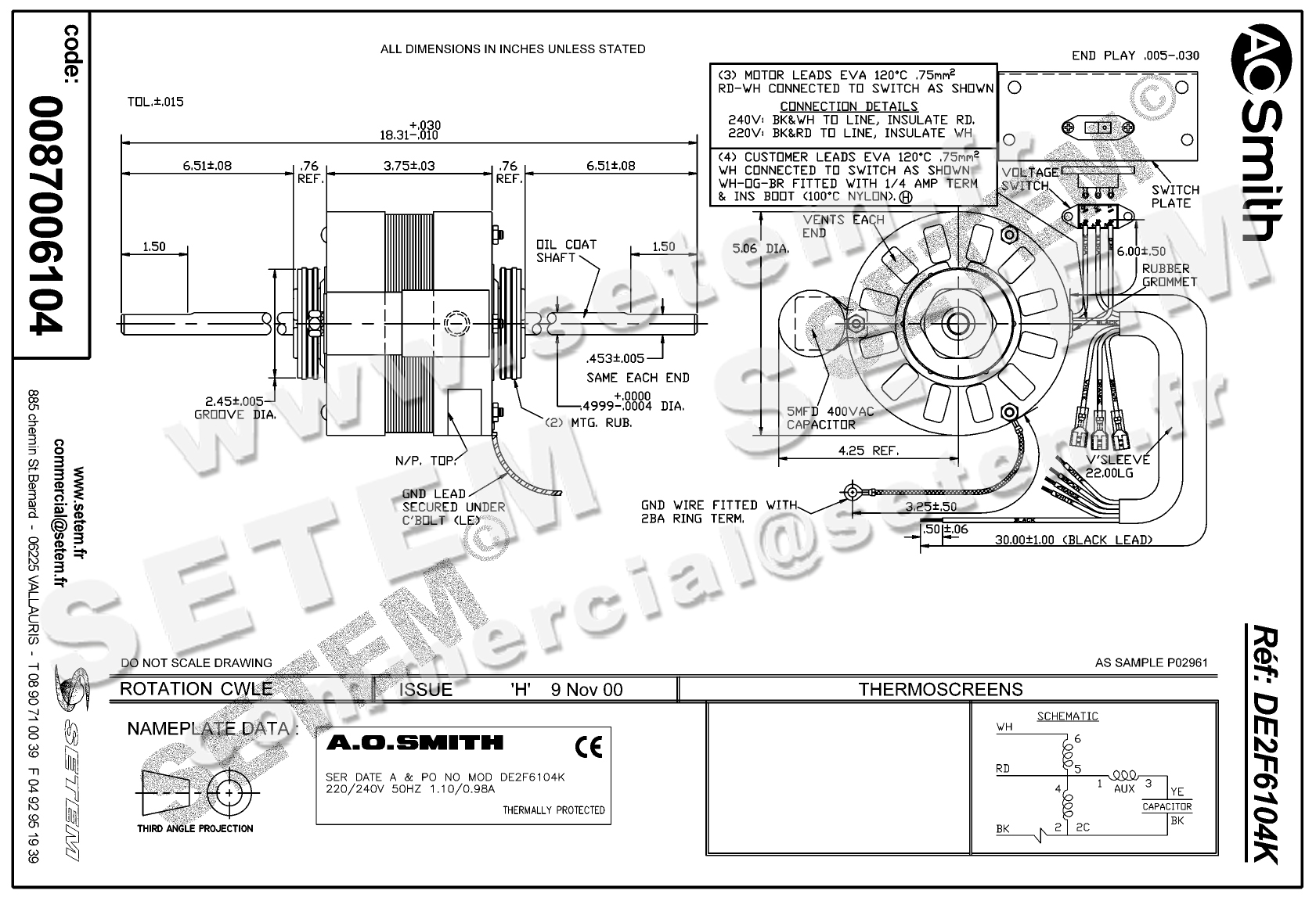 0087006104-MOTEUR AOSMITH DE2F6104K 2