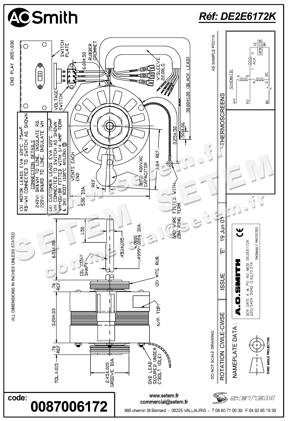 0087006172-MOTEUR AOSMITH DE2E6172K 2