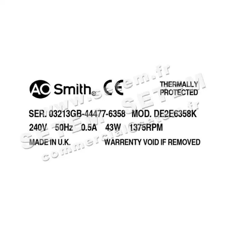 0087006358-MOTEUR AOSMITH DE2E6358K 3