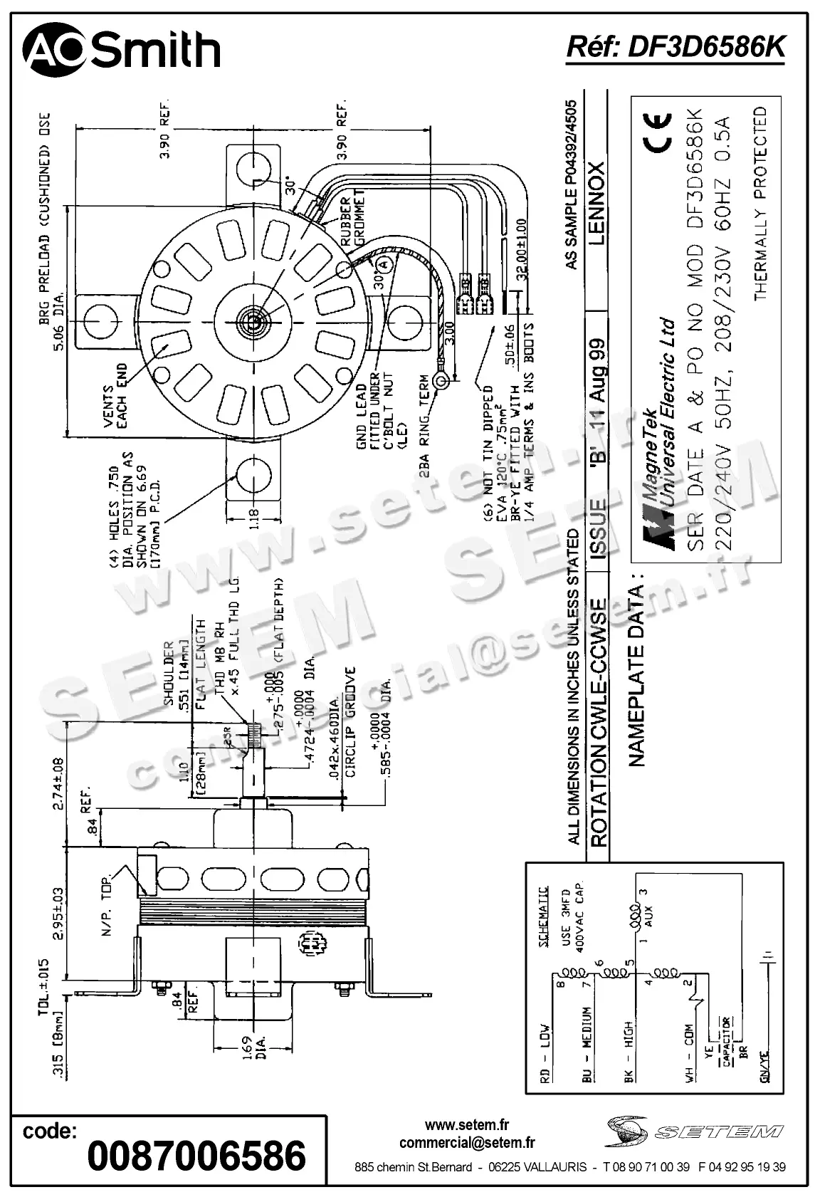 0087006586-MOTEUR AOSMITH DF3D6586K 2