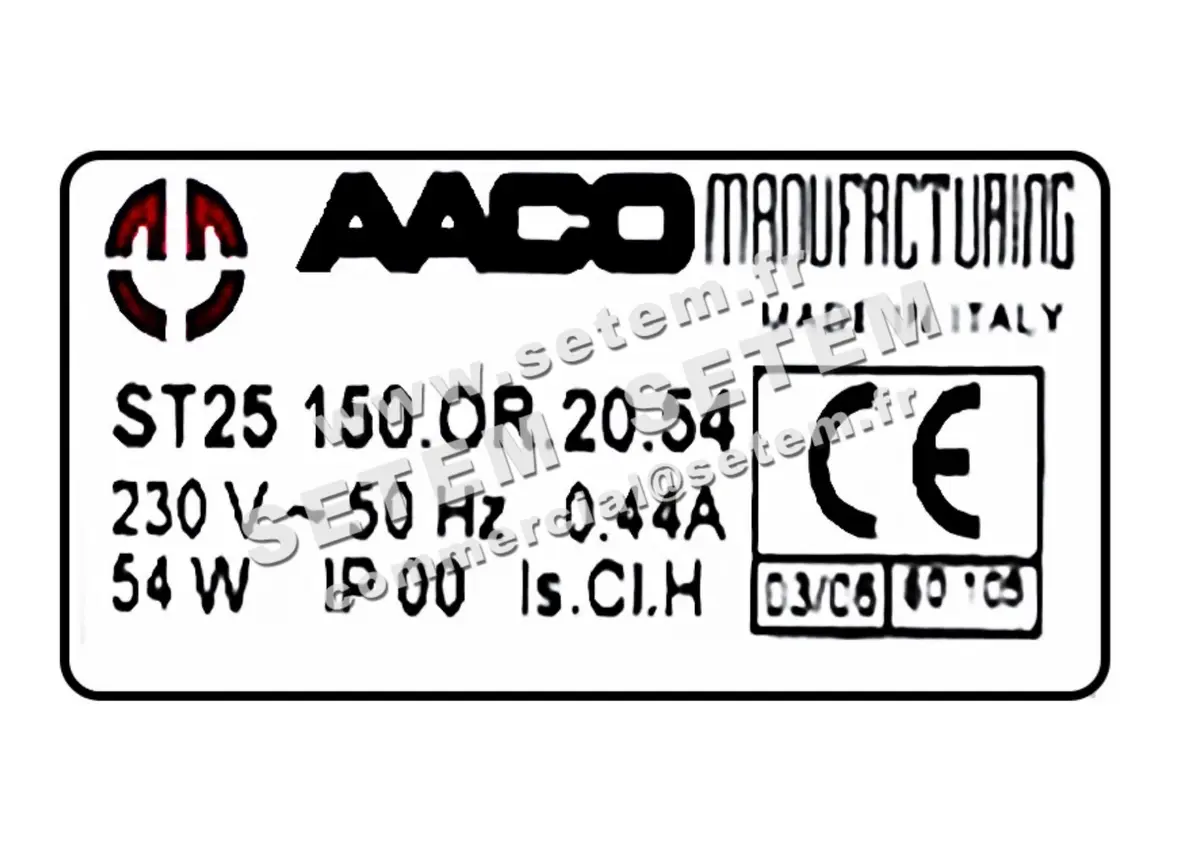 0115000025-VENTILATEUR AACO ST25150.OR.20.54 2