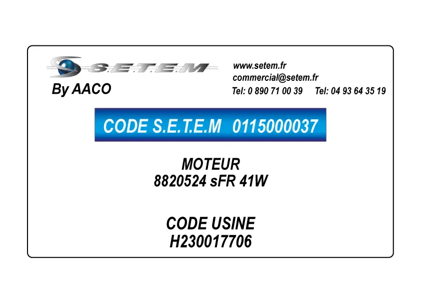 0115000037-MOTEUR AACO SFR *8820524*