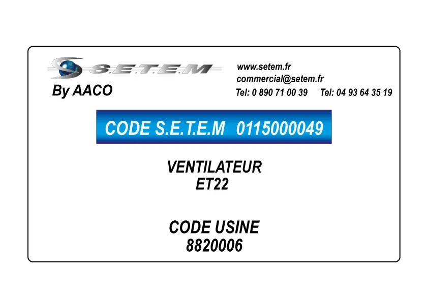 0115000049-VENTILATEUR AACO ET22 *8820006* 2