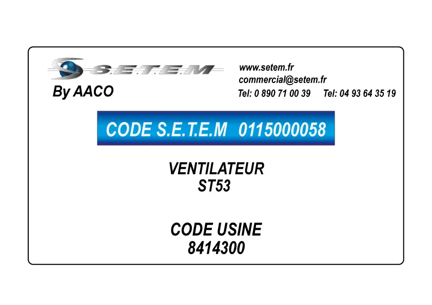 0115000058-VENTILATEUR AACO ST53 *8414300* 2