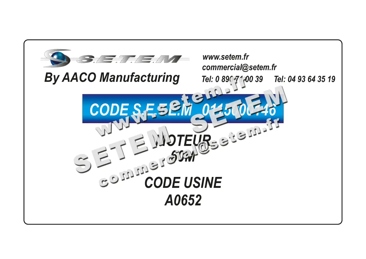 0115000146-MOTEUR AACO 60M *A0652* 2