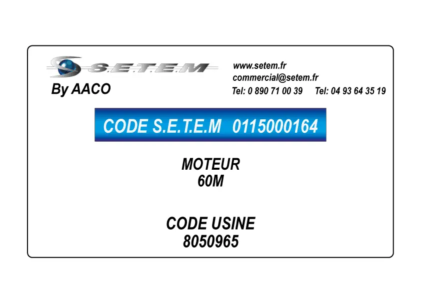 0115000164-MOTEUR AACO 60M *8050965*