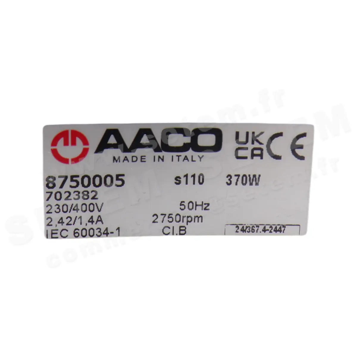 0115000245-MOTEUR AACO 8750005 S110 370W 230/400V 50Hz