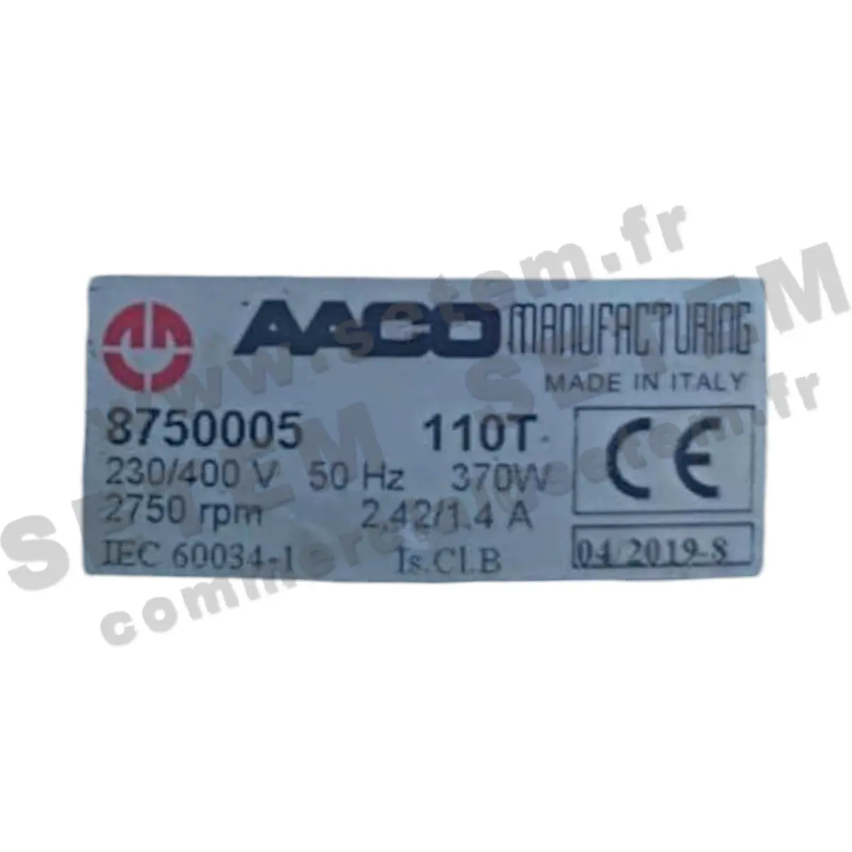 0115000311-MOTEUR AACO 8750005 110T 230/400V 50Hz 370W