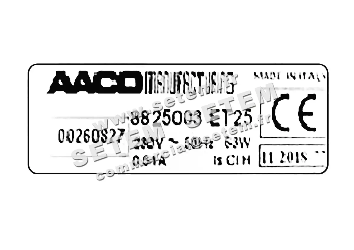 0115000658-VENTILATEUR AACO ET25 "95260827" *8825003* 2