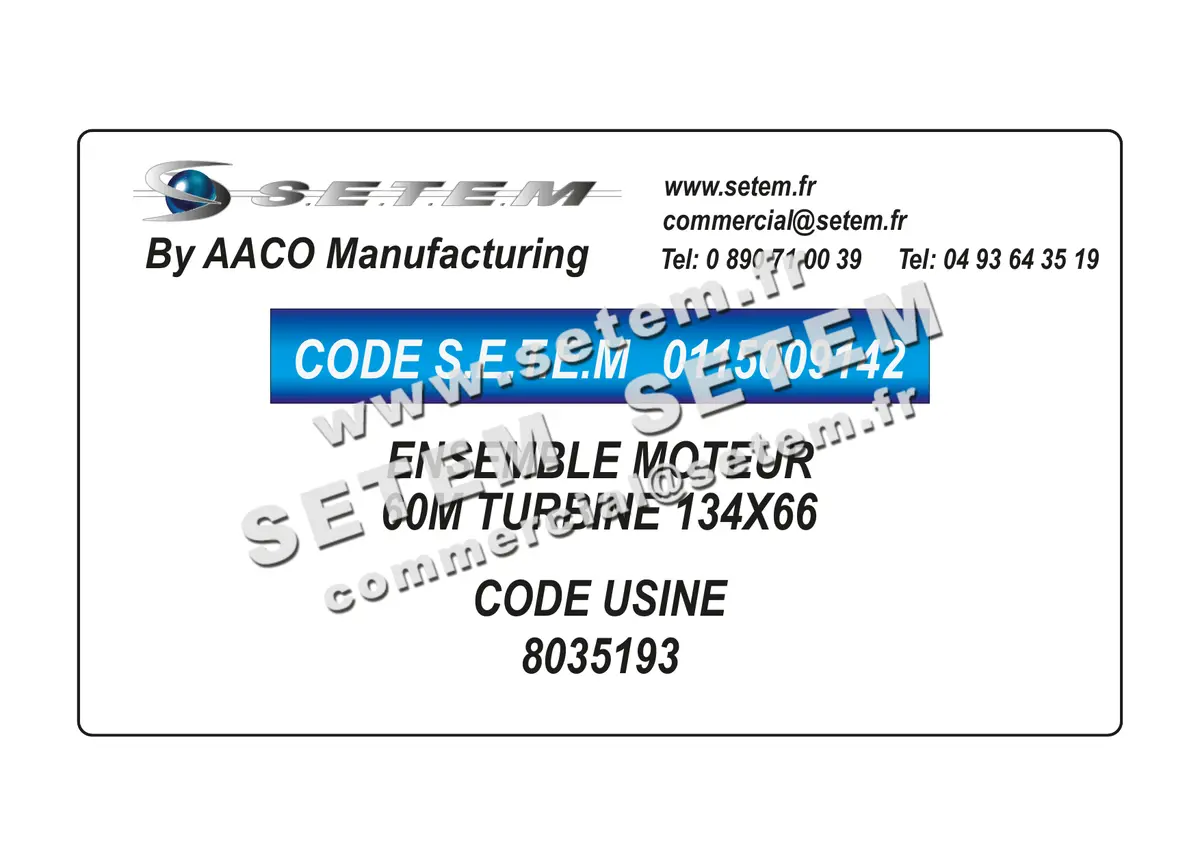 0115009142-ENSEMBLE MOTEUR AACO 60M *8035193* 3