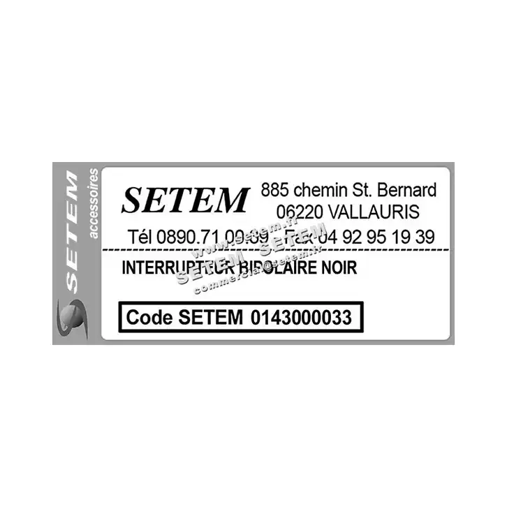 0143000033-INTERRUPTEUR BIPOLAIRE NOIR AIRWELL 2