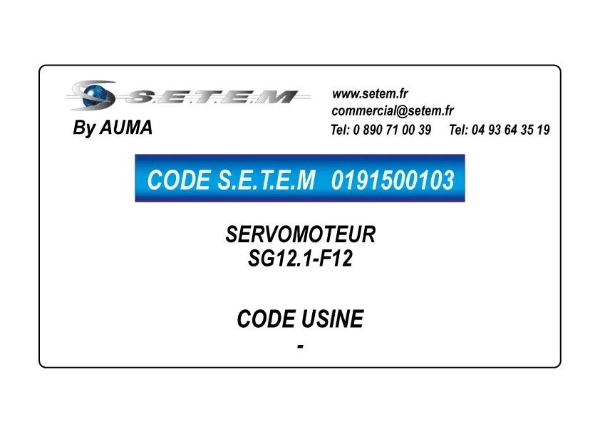 0191500103-SERVOMOTEUR AUMA SG12.1-F12