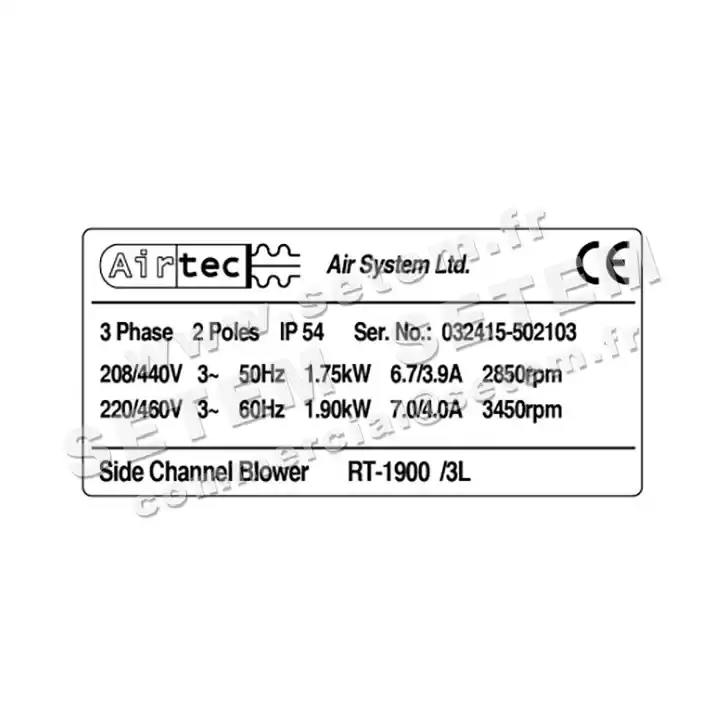 0201000010-SOUFFLANTE RT.1900 T230/400V AIRTEC 3