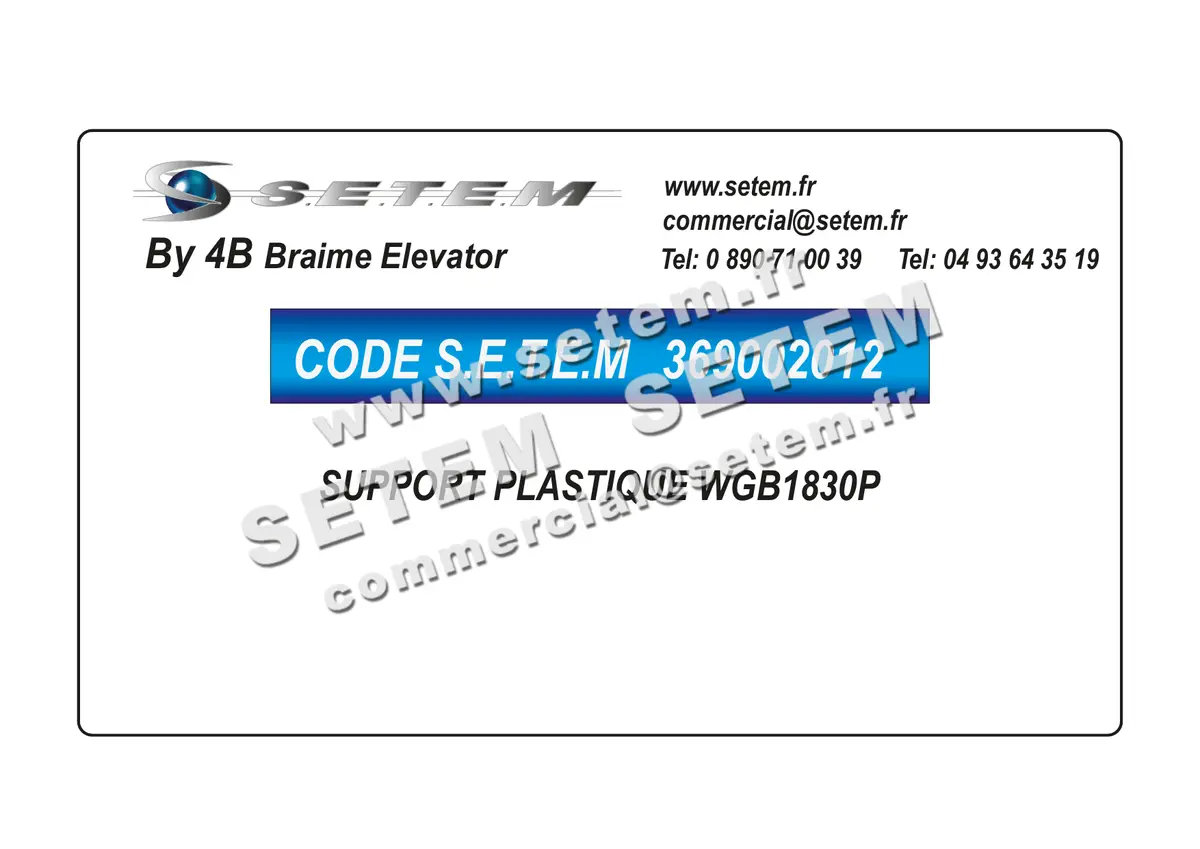 0369002012-SUPPORT 4B PLASTIQUE WGB1830P