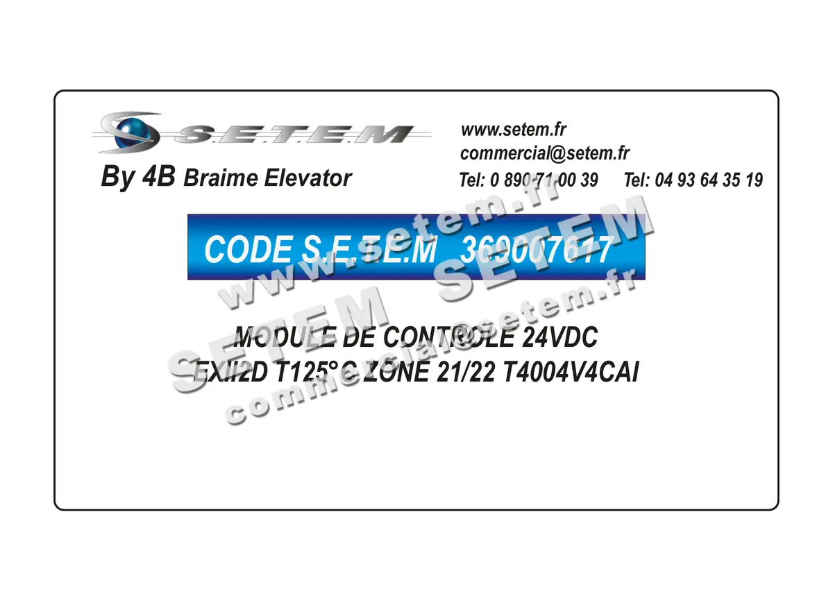 0369007617-MODULE DE CONTRÔLE 4B 24VDC EXII2D T125°C ZONE 21/22 T4004V4CAI 2