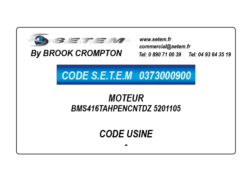 0373000900-MOTEUR BROOK BMS416TAHPENCNTDZ "5201105"