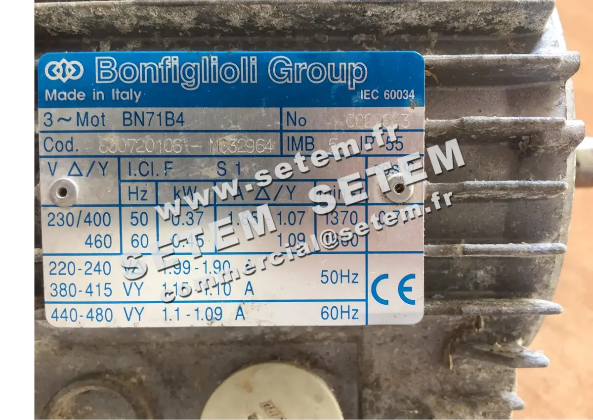 0401501250-MOTEUR BONFIGLIOL 0.27KW 4P T230/400V HA71 B4 BN71B4 2