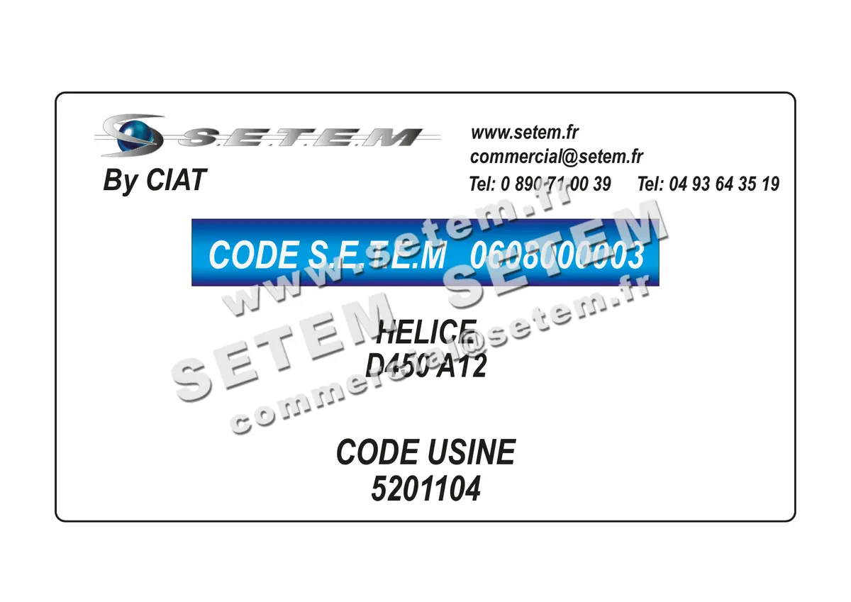 0608000003-HELICE D450 A12 CIAT