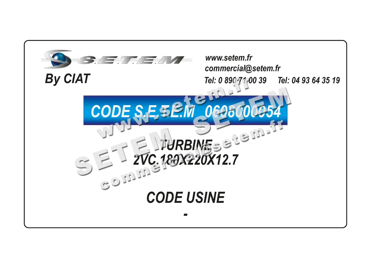 0608000054-TURBINE CIAT 2VC.180X220X12.7