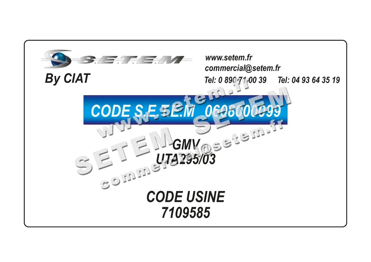 0608000099-GMV CIAT UTA295/03 *7109585*