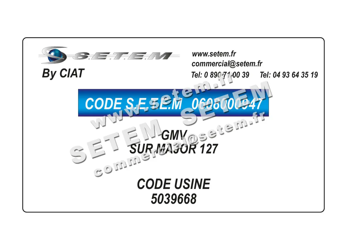 0608000947-GMV CIAT SUR MAJOR 127 *5039668*