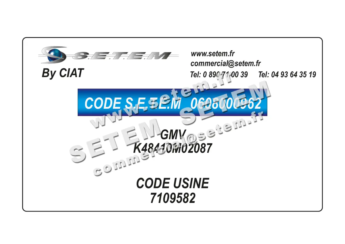 0608000962-GMV CIAT K48410M02087 *7109582* 4