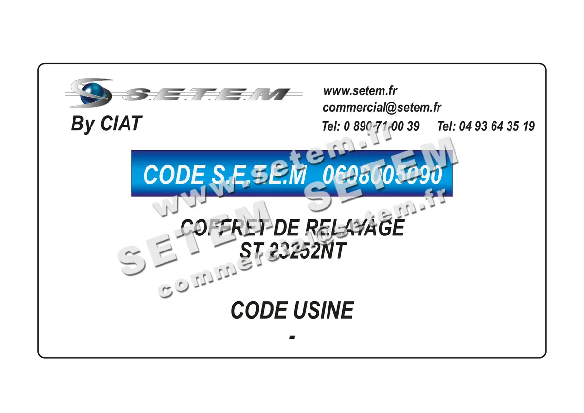 0608005090-COFFRET DE RELAYAGE ST 23252NT CIAT