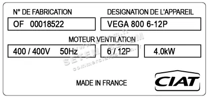 0608006074-TOURELLE CIAT 400°C/2H HORIZONTAL THEC800.6/12T 2