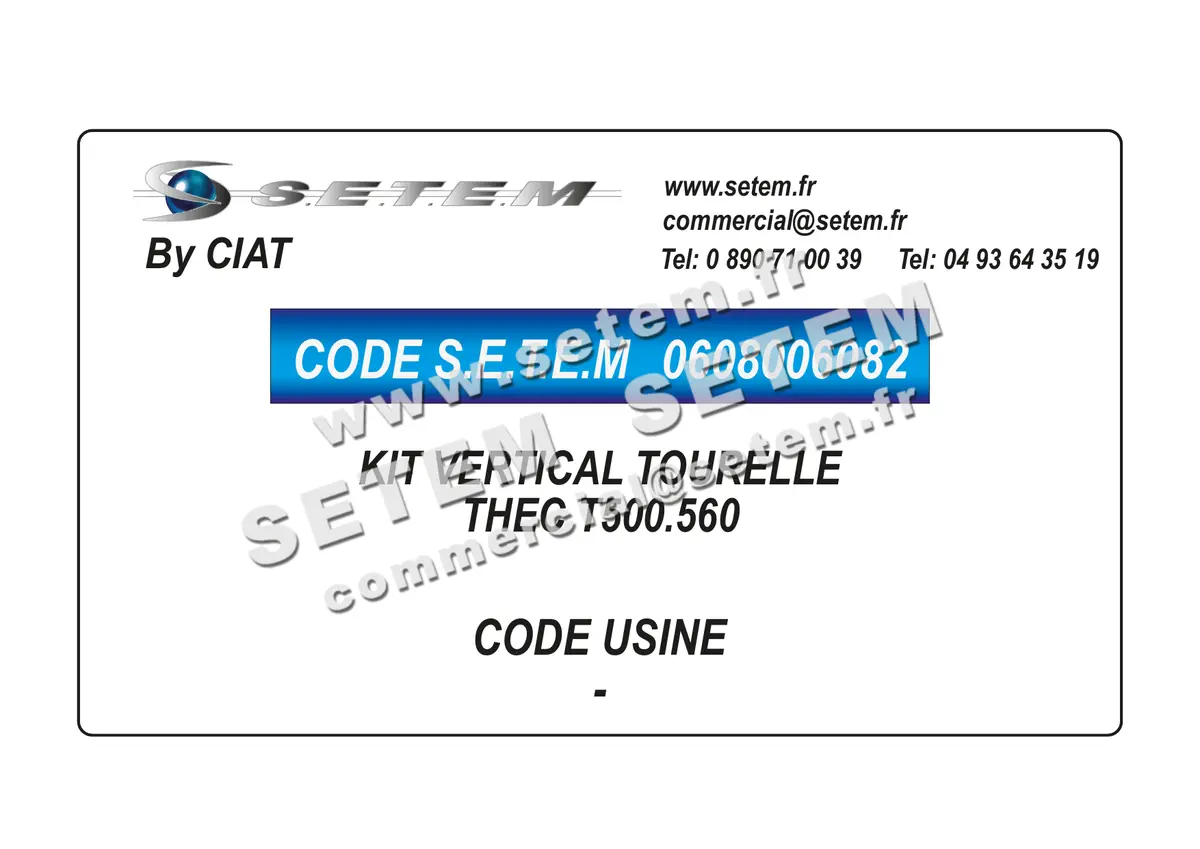 0608006082-KIT VERTICAL TOURELLE CIAT THEC T500.560