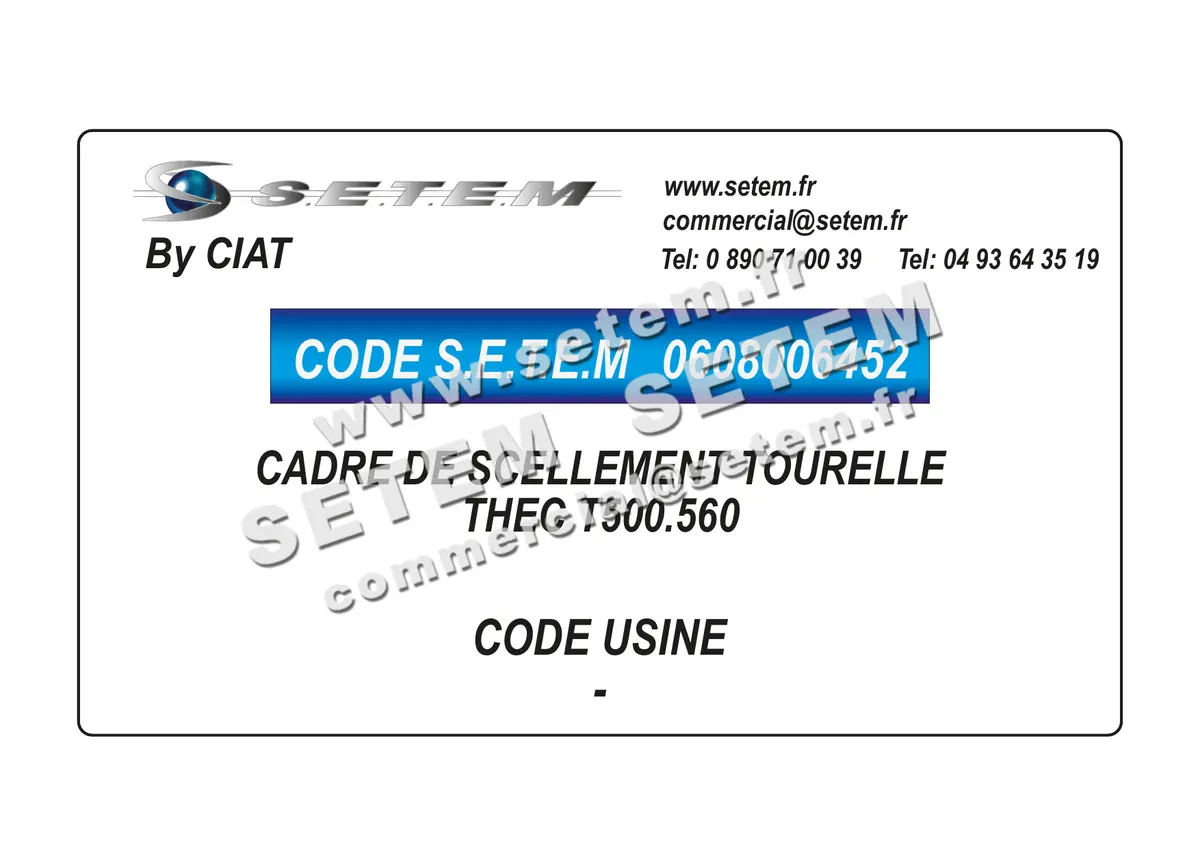 0608006452-CADRE DE SCELLEMENT TOURELLE CIAT THEC T500.560
