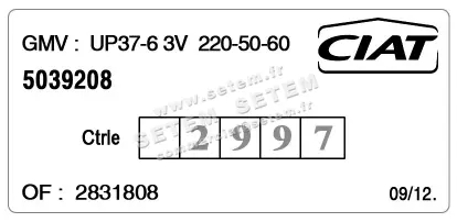 0608008754-GMV CIAT UP37.6 11025600 *5039208* 3